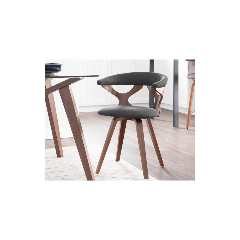 Carson Carrington Viby Mid-century Modern Swivel Dining/ - Grey Fabric/White