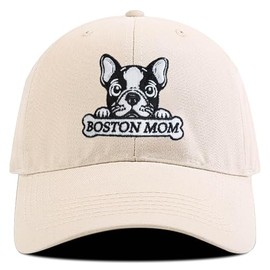 ZVUZVO Embroidered Boston Terrier Hats for Women Men,Adjustable Boston Mom Baseball Cap for Valentines Christmas,Dog Gifts for Dog Lovers