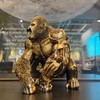 GENUINQ Steampunk Angry Gorilla Statue Fighting King Kong Hand Painted