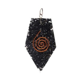 LAMARE - Stylish Resin Orgonite Pendant with Shungite - Minimalist Style - Energetic Wellbeing - Stress Relief - Mood Enhancement - 1 Piece (Pentagonal Shungite)