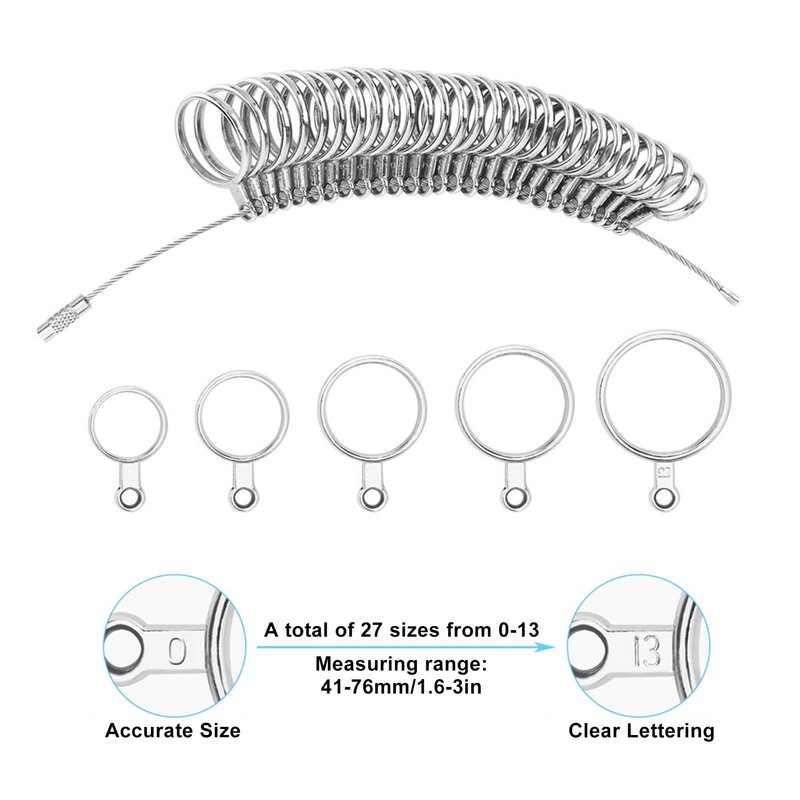 Ring Sizer Measuring Tool, Premium Gauges with Finger Sizer, Mandrel