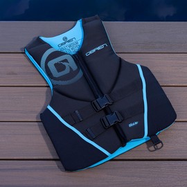 O'Brien Men's Traditional Neoprene USCGA Life Jacket, Cyan, Medium