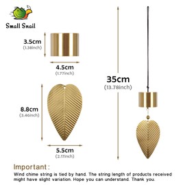Small snail Japanese Wind Chime Vintage Copper Windbell Hanging Ornament Indoor Outdoor Decoration Classic Retro Decor Windchimes for Walkway Garden Yard Patio, Cylinder