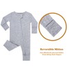 GUISBY Cotton Sleepers Footless Pajamas with Zipper and Mittens Long