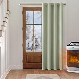 MIULEE Opaque Curtains with Eyelets Beautiful Soft Blackout Curtains for Blackout Rooms Curtains Blackout Bedroom Living Room Thermal Curtain Cold Protection Sage Green 140 x 160 cm Pack of 1