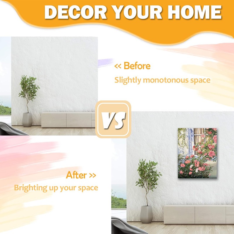 SULISO Paint by Numbers Adult Flower DIY Hand Painted Oil