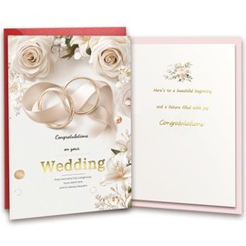 TzenvoGift Wedding Card for Bride and Groom – Congratulations on your Wedding Double-Layer Cards with gold foil