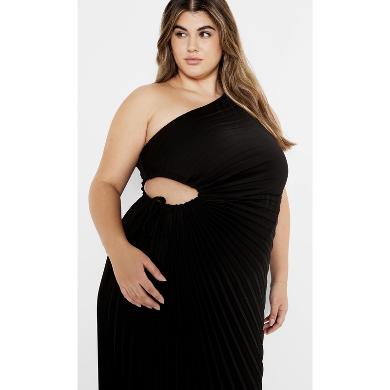 City Chic Women's Plus Size One Shoulder Cut Out Harmonica