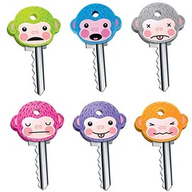 6 Pcs Key Caps Covers Cute Monkey Key Covers Fits Most Standard keys Made for Easy Identifying Door Keys