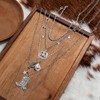 PLwelth Western Layered Charm Necklaces for Women Dainty Cowboy Boot