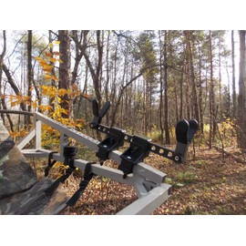 High Point Products Crossbow Holder for Tree Stand, Shotgun and Rifle Holder for 1 Inch or 3/4 Inch Square Tubing on Tree Stand, No Tools Required