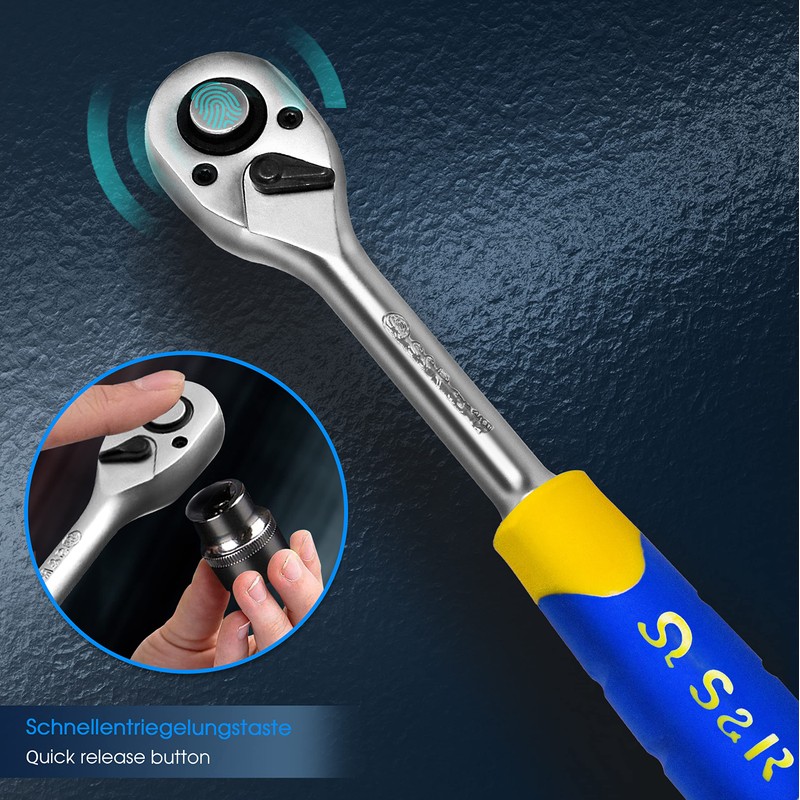 S&R Reversible ratchet 1/2 inch, CrV steel, reversible ratchet for