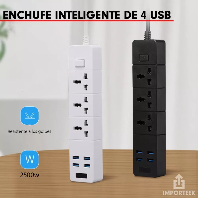 Importeek Multicontacto Cargador Barra Usb Supresor Picos Escritorio