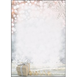 SIGEL DP135 Weihnachtsbriefpapier in Gold und Silber, DIN A4, 100 Blatt "Christmas Surprise", aus nachhaltigem Papier, weihnachtliches Motiv für Weihnachtspost, Angebote, Einladung, Menükarte