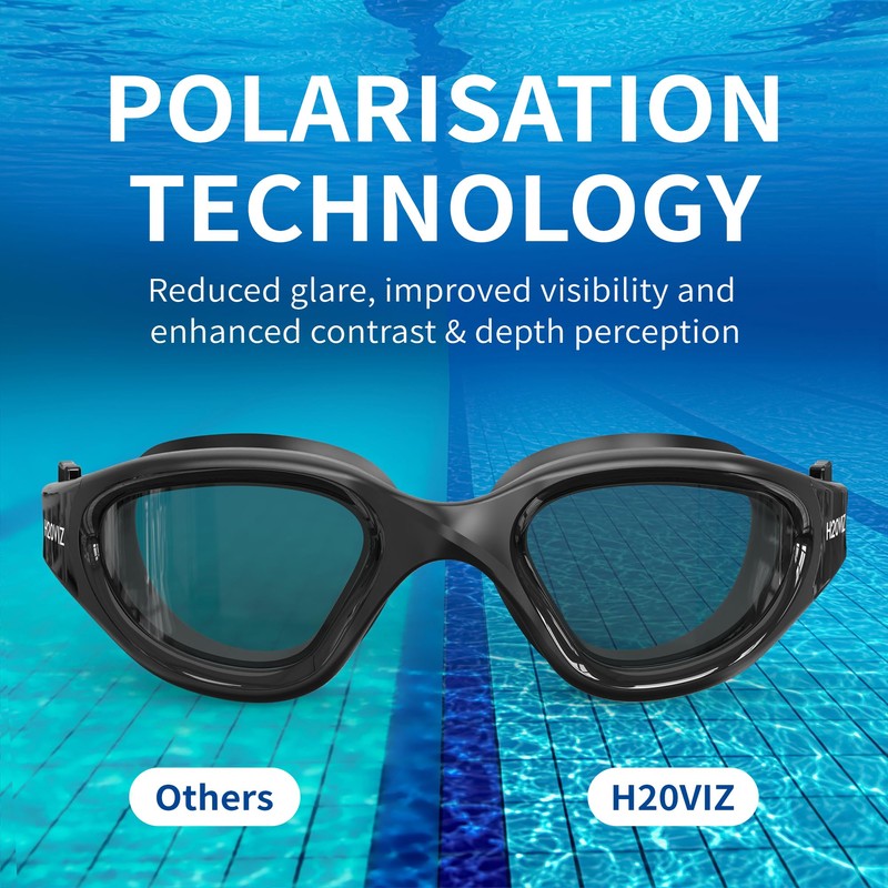 H20VIZ Swimming Goggles | Polarised, Anti-Fog, UV400 Protection, Anti-Leak, Includes