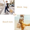 LEKOCH Large Washable Reusable Kraft Paper Tote Bag Carry Bag