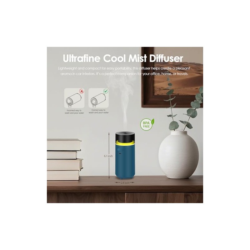 HODEMI Portable Smart Essential Oil Diffuser with LED Lights