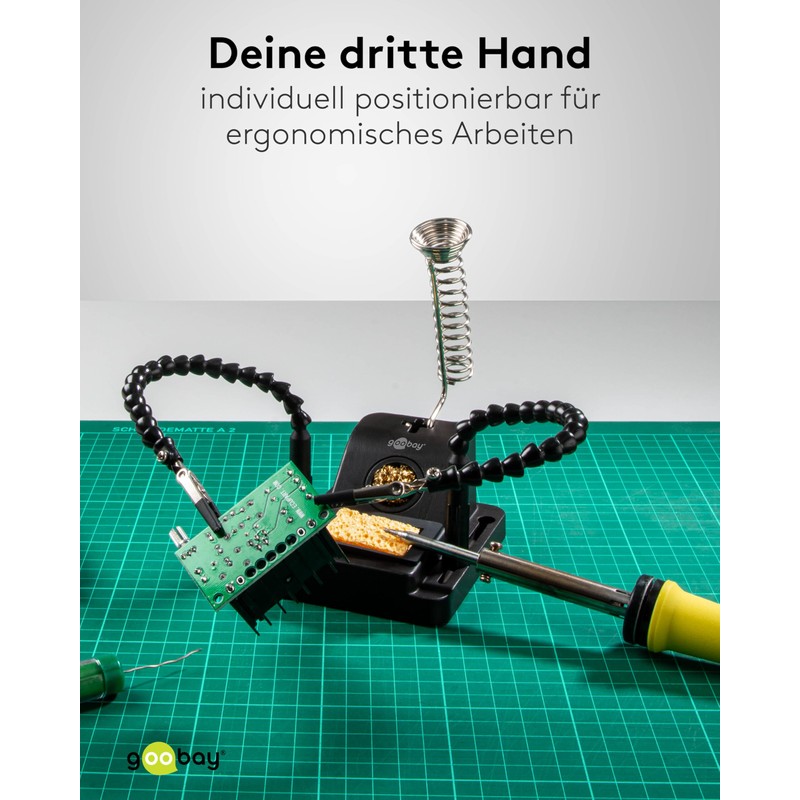 goobay Soldering Aid Third Hand - Helper for Soldering Work,