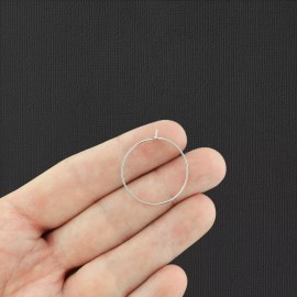 Unbranded Stainless Steel Earring Wires Wine Charm Hoops 25mm - 30 Pieces 15 Pairs - FD874