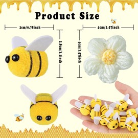 Ahaimy Pack of 36 Bee Felts Mini, Bee Felt Mini, Bee Decoration, Bee Embellishments, Bee Craft Decoration, for Handmade DIY, Craft Parties and Home Decoration