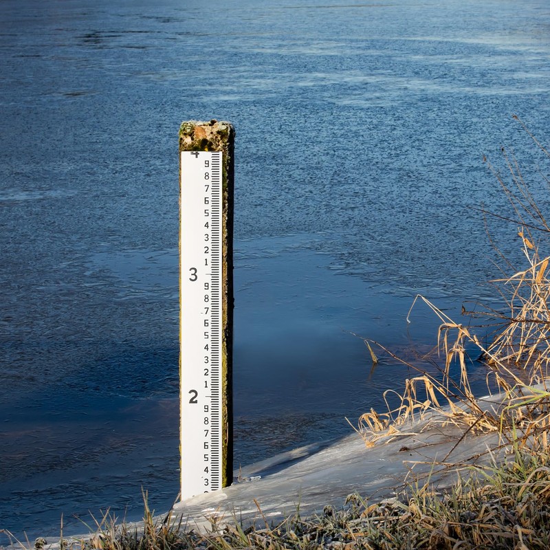 Depth Gauge, Water Level Gauge (Hundredths, Tenths, Teet), Heavy-Duty Ruler-Style