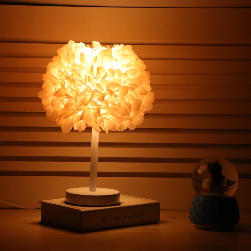 Flower Table Lamp Bedside Bedroom Desktop Nightstand Decoration Supplies Light