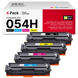 054H 054 Toner Replacement for Canon 054H 054 Toner Cartridge Set work with Canon MF642Cdw Toner Cartridges for Color imageCLASS MF644Cdw MF642cdw MF641Cw LBP622Cdw, 4 Pack CRG-054H Cartridge 054