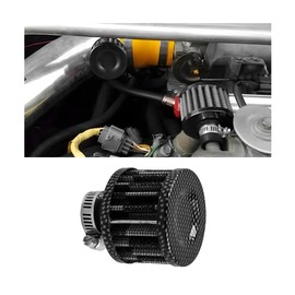 BESULEN Air Intake Filter Breather, 0.47 inch Universal Cold Air Filter, 12mm Car Turbo Vent Air Intake Filter Cleaner, Crankcase Breather Compatible with Car and Motorcycle Engine Parts (Carbon)