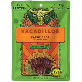 Vacadillos 8 BAGS Vacadillos Chile Lime Carne Seca Sliced Steak FACTORY FRESH beef jerky