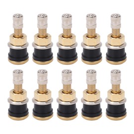 KIMISS 10 Pcs TR501 Air Liquid Tubeless Tire Valve Stem, Valve Stems Straight Brass High Strength Tubeless Truck Valve Stem for 0.625in Valve Holes