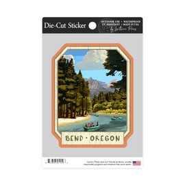 Die Cut Sticker Bend, Oregon, River Rafting, Contour Vinyl Sticker 3 to 6 inches, (Waterproof Decal for Cars, Water Bottles, Laptops, Coolers), Large
