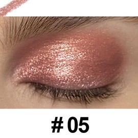 DekRion Eyeshadow Stick, Shimmer-Cream Eye Shadow Pencil, Eye Shadow Sticks Long-Lasting Waterproof, Glitter-Eyeshadows Stick with Soft Brush (05Orange)