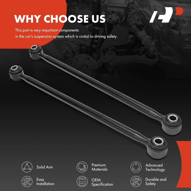 A-Premium 2 x Rear Suspension Lateral Arms, with Bushing, Compatible