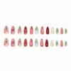 MERVF Almond Press on Nails Medium Fake Nail Colorful Aura