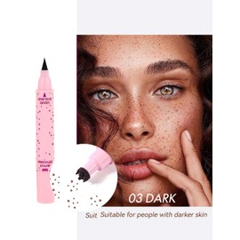 Erinde Natural Freckle Eyeliner Pen, 2 in 1 Liquid Freckle Stamp & Smudge-Proof Liquid Eyeliner, Long Lasting Waterproof Freckles Tattoo Marker, High Pigment Eye liners 3#