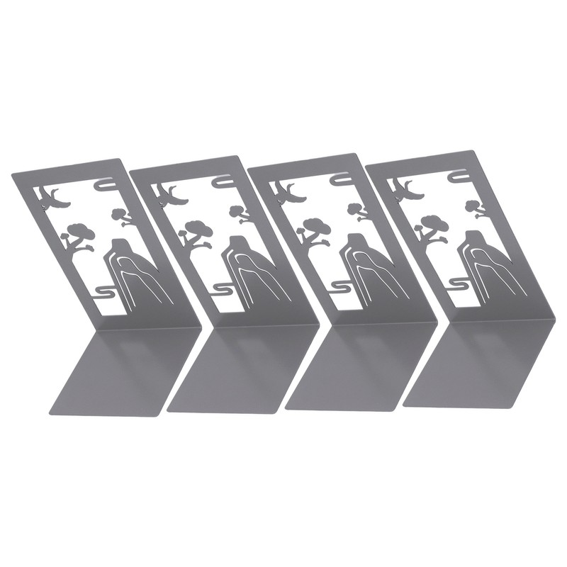 4 Pcs Metal Bookends Anti Slip Exquisite Beautiful Unique Design