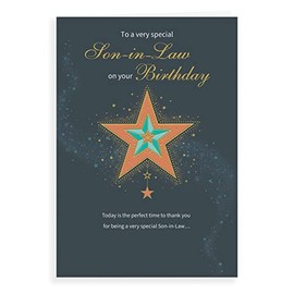 Piccadilly Greetings Regal Publishing Birthday Card Son In Law - 9 x 6 inches, C80969, green