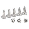 sourcing map Phillips Hex Washer Self Tapping Screws, M4 x