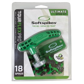 Softspikes Tour Flex Pro Fast Twist 3.0 Golf Spikes - Ultimate Spike Kit, Green/Charcoal