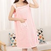 Microfiber one-piece shower gown pink