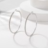 MOROTOLE 925 Sterling Silver Rhinestone Hoop Earrings Fashion Thin Silver