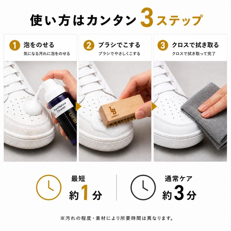 LIFEBIT+ Shoe Shine Keep, Dense Premium Foam, Waterless Time-Saving, Quick