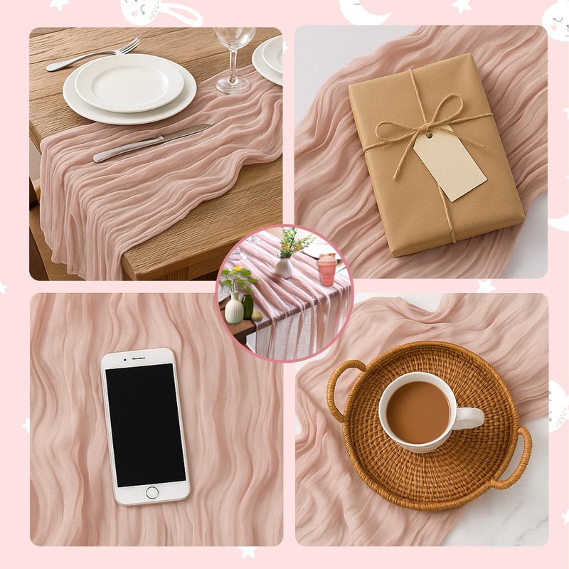 Pink Table Runner, 90 x 180 cm Table Runners for