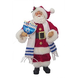 Santa's Workshop 12" Hanukkah Santa, RED