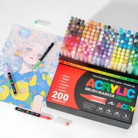 48 Plumones Punta Pincel Brush Pintura Acrílica                                                                                                       