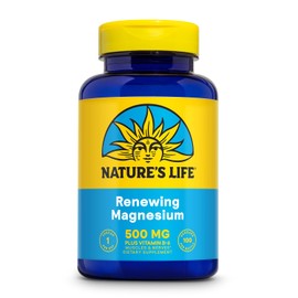 Nature's Life Renewing Magnesium 500 mg - Magnesium Citrate, Magnesium Malate, Magnesium Oxide Plus Vitamin B-6 - Muscles and Nerves Support - Lab Verified (100 Servings, 100 VegCaps)