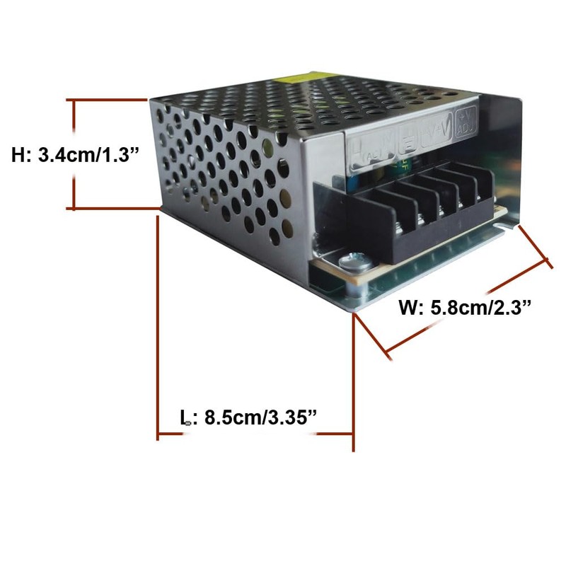 Henxlco AC 110V/220V to DC 5V 5A 25W Universal Regulated
