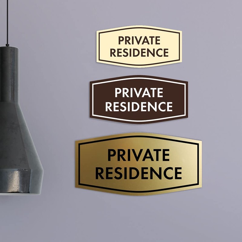 Fancy Private Residence Sign (blanco) - Pequeño paquete de 1