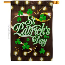 Breeze Decor - Lightful St. Patrick's Day Spring - Seasonal Impressions Decorative Vertical House Flag 28" x 40" Printed in USA