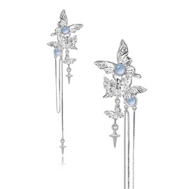 Stylish long tassel earrings Elegant butterfly pendant earrings for women (M2935001)